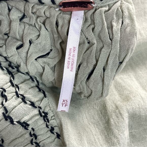 Free People Tunic Top Mini Dress Sage Combo - Picture 5 of 13